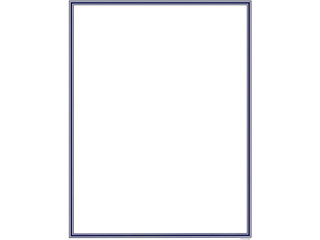 Navy Border Letterhead, 8.5'x11', 80 Count (2014024) (Pack of 12)
