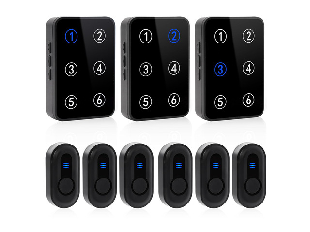 Caregiver Pager Wireless Call Button Emergency Life Alert Systems 500Ft Range with LED Number Display for Elderly/Patient/Disabled at...