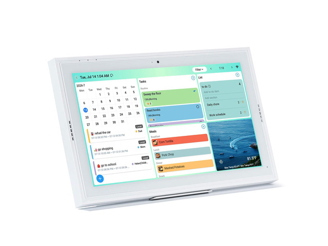 15.6' Digital Wall Calendar No Monthly Fee Family Hub Touchscreen Multi-calendar Merger Smart Ambient Brightness Large Recipe Library