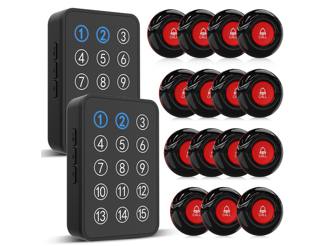 Wireless Caregiver Pager Nurse Call Button for Elderly LED Call Light Nurse Alert System Call Bell for Patients at Home Clinic/Medical...