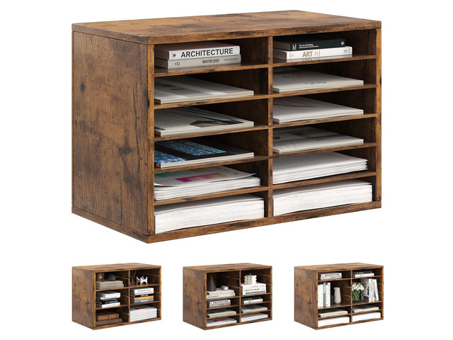 Classroom Mailbox 12 Slots with Removable Shelves, Antique Hold 6000 Sheets Paper, Heavy Duty, Easily Assemble, Teacher Student Organization, For...