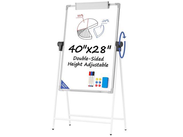 Large Double Sided White Board with Stands, 40' x 28' A-Stand Dry Erase Board Easel, Portable Flip Chart Easel with Height Adjustable Design for...