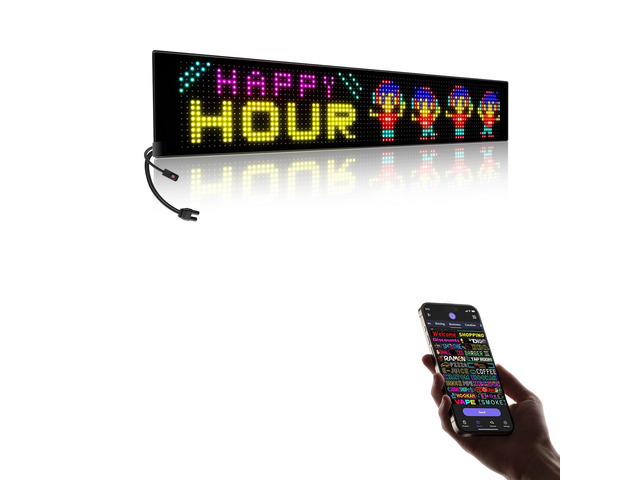 Large Programmable LED Sign, P10 Resolution Indoor Windows LED Signs, Bluetooth APP, for Business Bars Gaming Rooms Restaurants Festivals Cars...