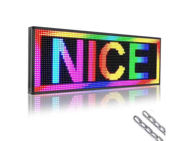 Outdoor P10 Led Scrolling Sign RGB Full Color by WIFI Control With High Brightness led sign Programmable for Business Advertising Board (39''x14'')