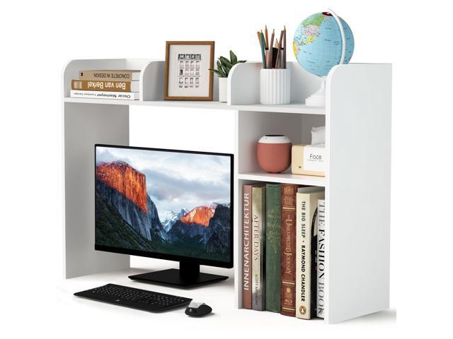 Desktop Bookshelf, Countertop Storage Hutch with 5 Shelves for Computer Desk, Desk Organizer for Home Office Dorm, Dressing Tabletop, Bar.