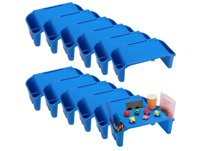 12 Pcs Kids Lap Desk Bulk Tray Lap Table Bed Table Plastic Desk with Extra Storage Space Activities Children Portable for Kids Students Work Study...