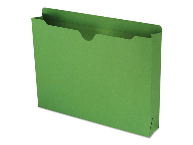 File Jackets Letter Size for File Folders, Reinforced Straight-Cut Tab, 2' Expansion, Letter Size, Green, 50 Per Box (75563)