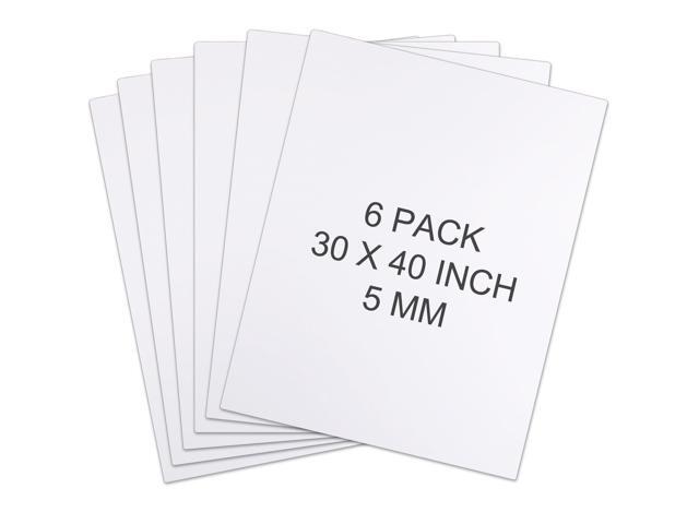 6 Pack Large White Foam Boards 30 x 40 x 3/16' Thick Acid Free Foam Core Board Double Sided Rigid Poster Foamboard for Art Craft Projects...