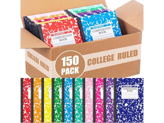 150 Pack A5 Composition Notebooks Bulk Marble Cover Composition Notebooks College Notebooks Wide Ruled Notebooks for Students Classroom Office...