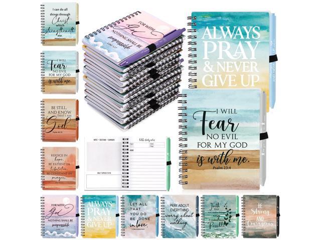 40 Sets / 80 Pcs Inspirational Christian Prayer Journals for Women Scripture Verse Church Gifts Bulk Spiral Notebooks with Religious Pen Bible...