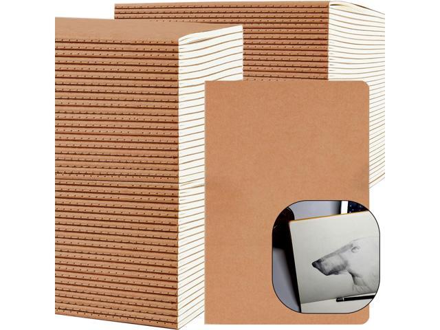 100 Pack A5 Lined Kraft Notebook Journals 8.3x5.5 InTravel Journals Notebooks BulkSubject Notebooks 34 Sheets 68 Pages for Writing School Office.