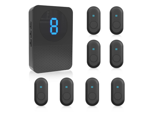 Caregiver Pager Wireless Call Button System Call Bell Alert Button Wireless Calling System for Elderly at Home/Deaf Eldrely/Clinic/Medical...