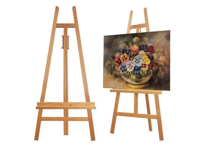 Heavy Duty A-Frame Wood Easel Stand - Adjustable Studio Easel Holds Large Canvas, Mirror, Wedding Sign Up to 90 Inches, Floor Display Easel for.