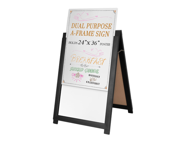 A Frame Sign Holder & Whiteboard Sign - Sandwich Board, 28x41 In Dual Sided Magnetic Whiteboard & Poster Stand, Sidewalk Advertising - For...
