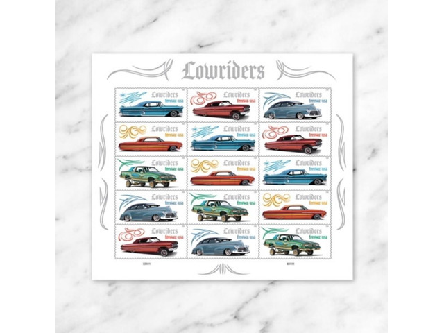 Lowriders 2026 (5 Sheets of 15) Mexican American/Chicano Culture Cars First-Class Mail Forever Postage Stamp