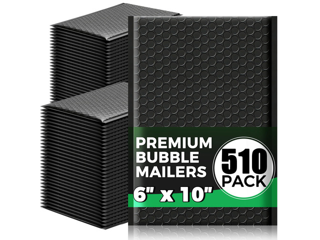 510 Pack 6 x 10 Bubble Mailer - Self-Sealing Waterproof Small Mailing Envelopes Padded Lightweight Bags 6 x 9 Usable Space for Apparel Accessories,...