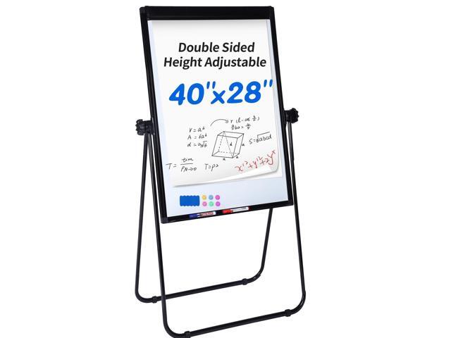 40'x28' Double Sided Magnetic Dry Erase Easel Whiteboard on U Stand Portable Whiteboard with Flipchart Paper Pad, Height Adjustable Standing, For...
