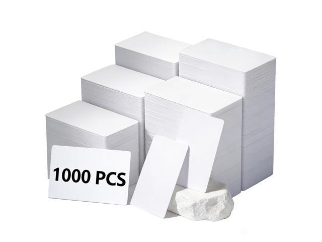 1000 Pack Blank White PVC ID Cards - CR80 30 Mil Printable Plastic Badge Cards, Works with Most ID Card Printers for Office & Student Identification