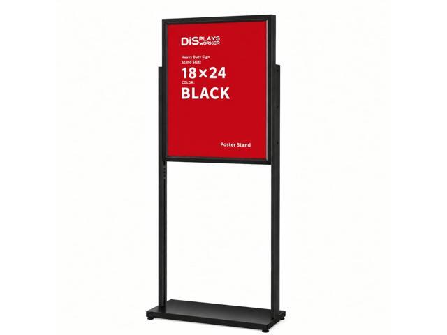 Aluminum Alloy Floor Sign Stand, 18x24 Inch Heavy Duty Double-Sided Poster Stand with Reinforced Structure and Steel Base for Business Display (1,...