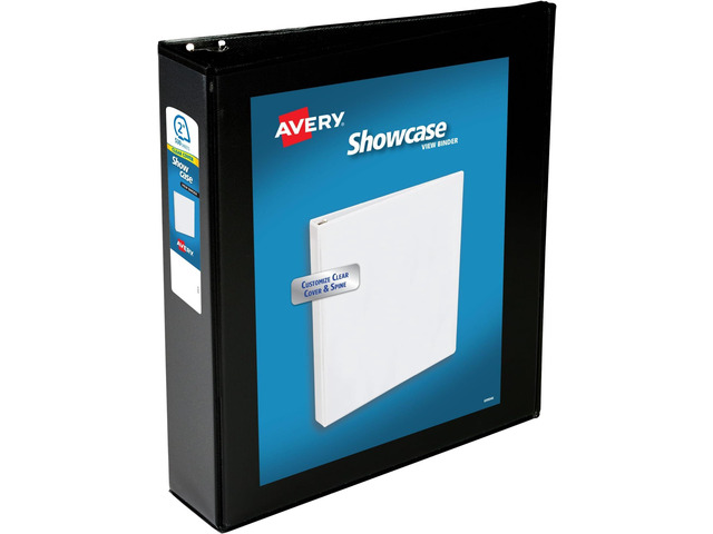Showcase Standard View 3 Ring Binder, 2' Slant Rings, 530-Sheet Capacity, 2.8 Inch Wide Spine, 1 Black Binder, Ideal for Lightweight Organization...