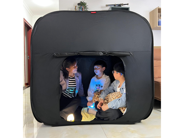 Sensory Tent for Kids & Adults with Autism ADHD SPD - CPC Certification Extra Big 47x47in Black Out Calm Corner Helps Children Relax Reduce Anxiety...