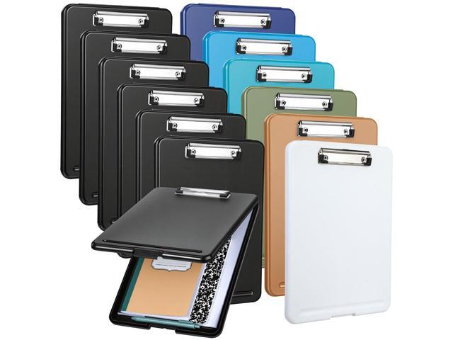 12 Pcs Plastic Clipboard with Storage Heavy Duty Portable Writing Boards for 150 Sheet A4 Paper with Pen Holder Large Capacity Clipboards for Nurse.