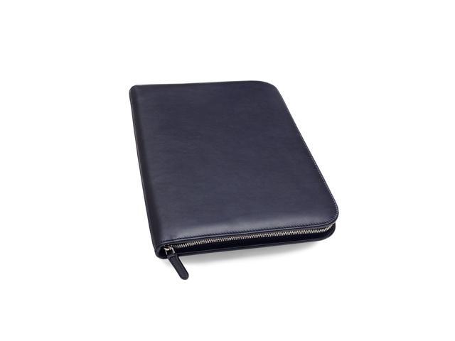 Premium Leather Portfolio Padfolio - Executive Folio for Men and Women with Zipper, Folio Document Organizer, Laptop Sleeve, iPad Case and Folder -.