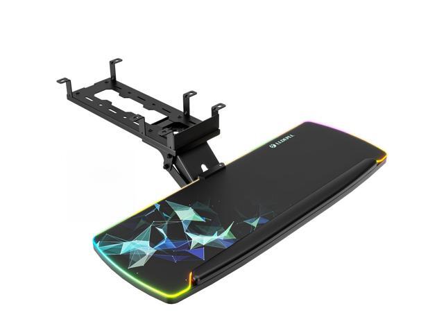Keyboard Tray Under Desk with Storage Drawer, Height Adjustable Keyboard Tray Slide Out 360Â° Swivel Tilt, Ergonomic Under Desk Mount Keyboard &.