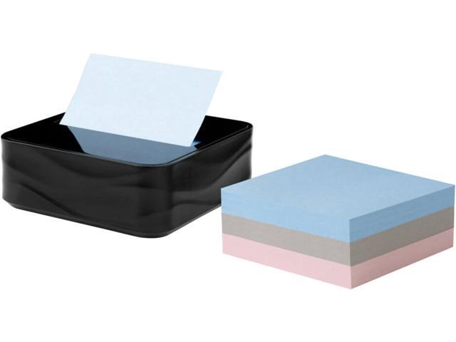 Note Dispenser Modern Black Pack Includes Dispenser and 3 Super Sticky Pop-up Sticky Notes Pads 2X The Sticking Power (WAVE-330-BKVP) (Pack of 6)