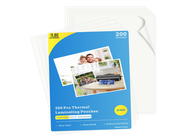 200 Pack Thermal Laminating Pouches 10 Mil, 9 x 11.5 Inches Clear Laminating Sheets, Wide Size Compatibility Office Laminating Supplies for Letter,...