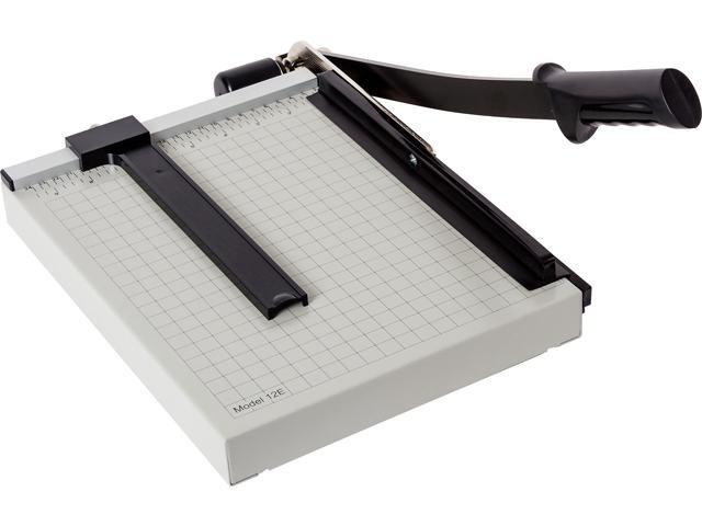 12e Vantage Paper Trimmer, 12' Cut Length, 15 Sheet, Automatic Clamp, Adjustable Guide, Metal Base with 1/2' Gridlines, Guillotine Paper Cutter