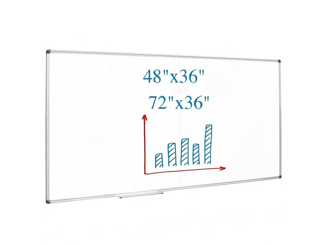 Large Magnetic Whiteboard 48 x 36 Inch, Foldable Dry Erase White Board with Pen Tray, Big Aluminum Frame Folding Message Presentation Board for Wall