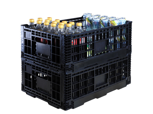 Collapsible Storage Bin Container52 Liter Transfer heavy duty plastic storage box, Versatile Storage Basket milk crates (2)