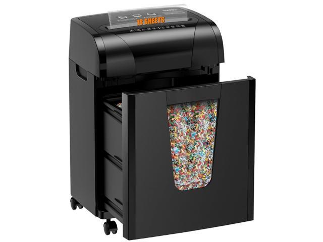 18-Sheet Heavy Duty Cross Cut P-4 Paper Shredder 45-Min Continuous Shred, Anti-Jam Auto Reverse,5.28Gal Large Bin,Ultra Quiet 58dB,Shred CD &...