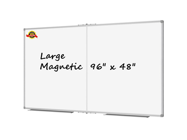 Large 96' x 48' Magnetic Dry Erase Board, Foldable Whiteboard Wall Mounted White Board with Pen Tray for Business,Team, Office,Home and School