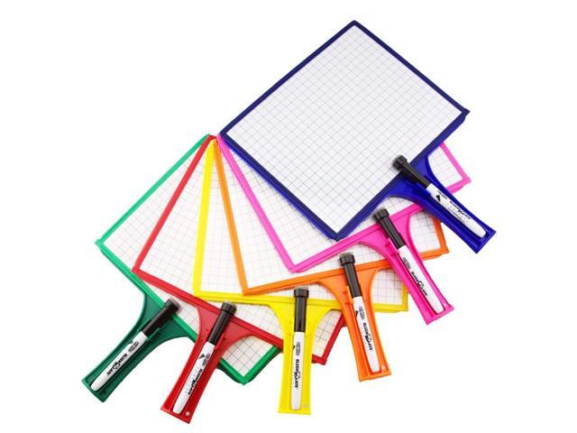 (12) 2-Sided Customizable Whiteboard with Clear Dry Erase Sleeve for Interchangeable Templates and Graphic Organizers - Bonus 12 Microfiber Cloths...