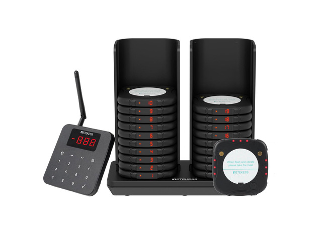 TD186 Restaurant Pager System, 600M Restaurant Buzzer,20 Pagers for Food Truck, Hotel, Bar, AntiDumping Design,3 Volume Levels, Connects to...