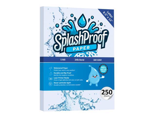Printer Paper - 8.5' x 11', 5 Mil Waterproof Paper, Laser Printer & Copy Machine Compatible (8.5' x 11' - Letter, 250 Sheets)