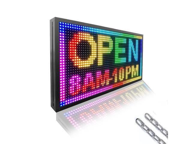 P10 Outdoor Scrolling Led Sign 27X14 WIFI Control Full Color with High Brightness and New SMD Technology led sign Programmable for Store Business.