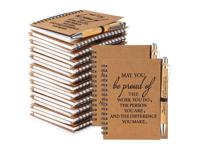 100 Sets Back to School Gifts Bulk Employee Appreciation Notebooks with Ballpoint Pens Mini Spiral Inspiration Journals Thank You Gifts for Group...