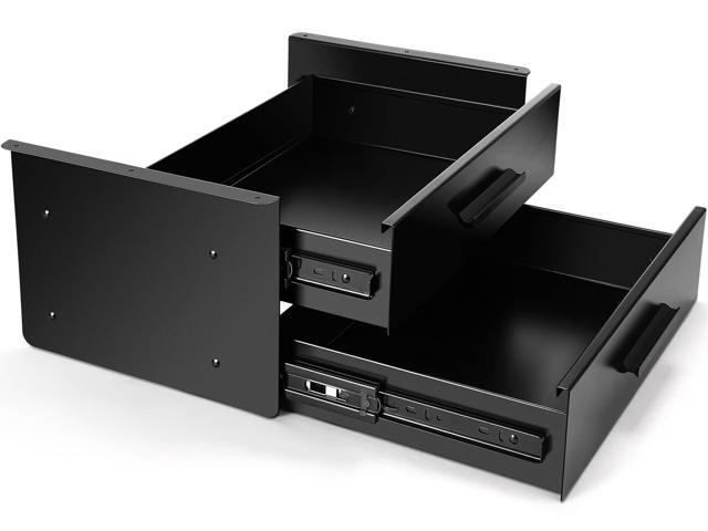 16'' Under Desk Drawer Slide-out Steel Under Counter Drawers Storage Organizer Large Hidden Pull-out Tray for Table Desks Home Office.