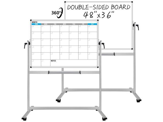 XBoard Magnetic Mobile Whiteboard, Double Sided Magnetic Dry Erase White Board on Wheels, Large Portable Easel with Stand and Aluminium Frame for...