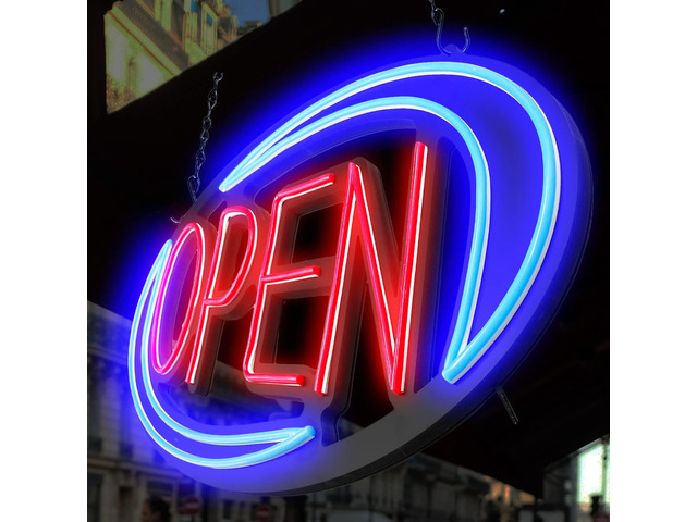 Open Signs for Business,32x16 inch Large Bright Open Sign Neon Led Lighted,Remote Control & Flashing Mode for Window Door Bar Coffee Salon...