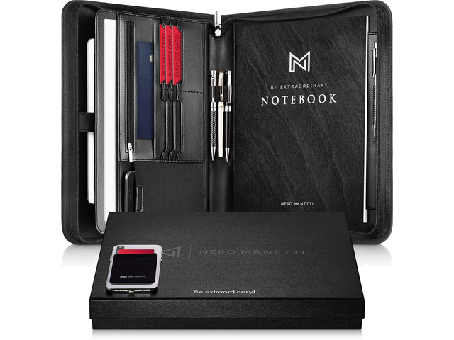 Zippered Vegan Leather Padfolio/Portfolio Pad Holder-Business PU Leather Notepad Folder for Resumes, Interviews, iPad/Tablet, Phone, Legal Pad...