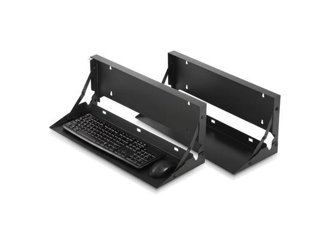 2 Pcs 24 Inch Keyboard Wall Mount Foldable Fits Standard Computer Keyboard Mouse Stand Tray Organizer for Small Offices Apartments, Easy...