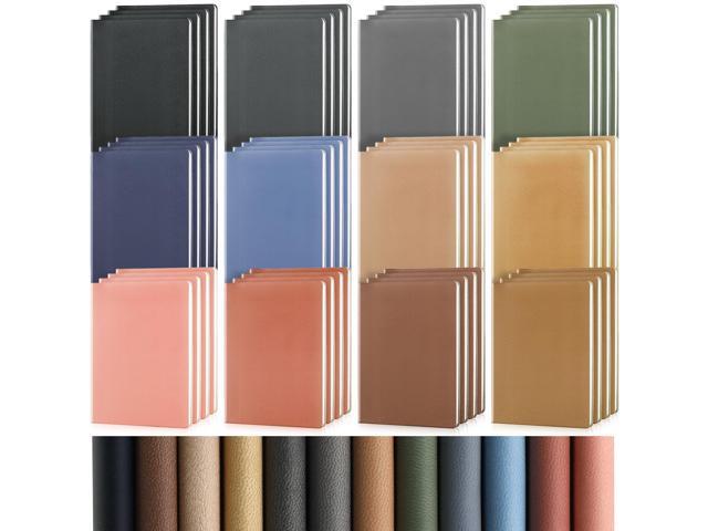 48 Pcs A6 PU Leather Notebooks for Back to School,Dark Color Pocket Journals with 128 Lined Pages, Lay-flat Binding and Blank PU Covers for Laser...