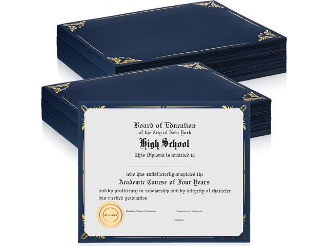 250 Pcs Certificate Holder Foil Border Bulk 8.5 x 11 Inch Single Sided Award Diploma Cover for Letter Size Cardstock Document Paper Graduation...