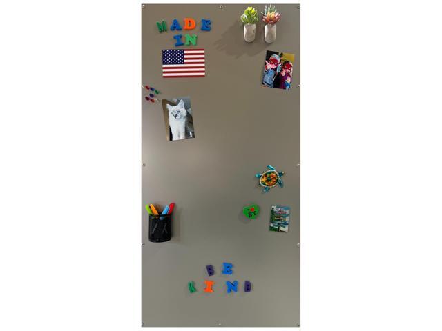 Large Magnetic Board for Wall - Magnet Display Board - Magnetic Bulletin Board - Dry Erase Memo Board- Made in USA (Metallic Silver, 23' Wx46 L)