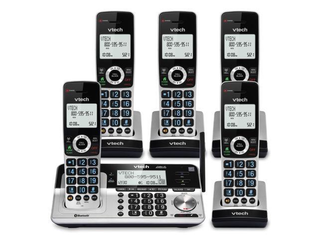 VS113-5 Extended Range 5 Handset Cordless Phone for Home with Call Blocking, Connect to Cell Bluetooth, 2' Backlit Screen, Big Buttons, and...