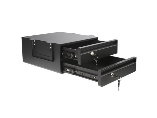 14' D Double Under Desk Drawer Lockable Pull Out Storage Organizer Metal Under Table Drawer with Lock & Key, Adjustable Height Under Desk Drawer...